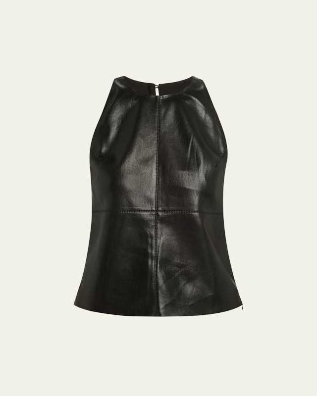 Teza Sleeveless Alt-Leather Top